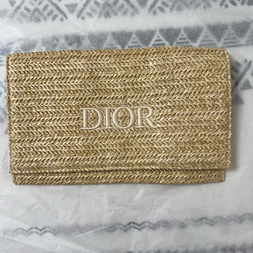 Dior Tan Woven Cosmetic Bag